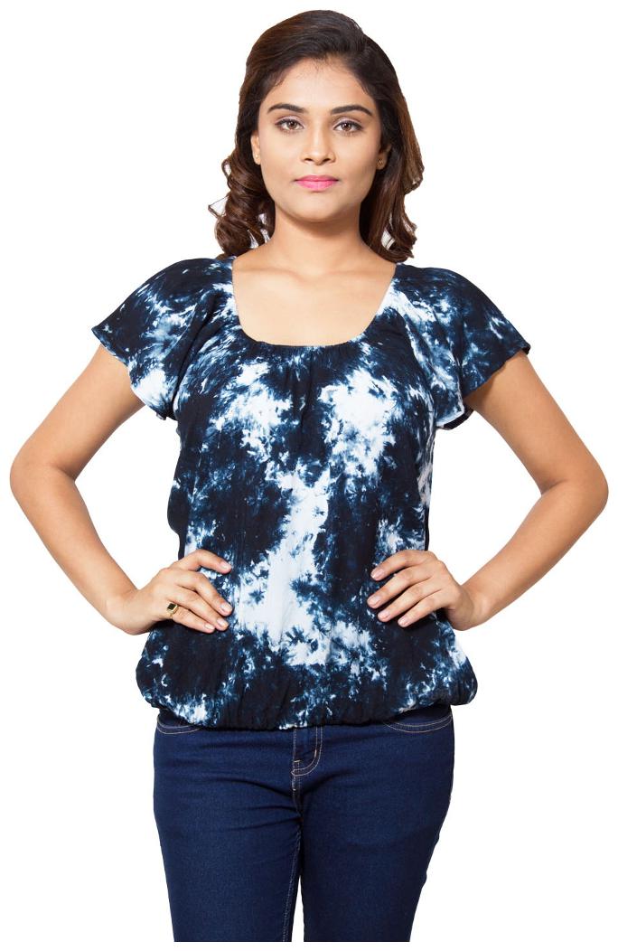 

Niomi Women Printed Regular top - Blue