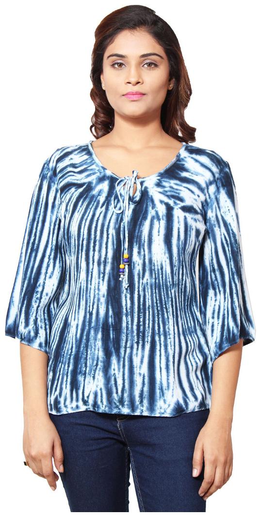 

Niomi Women Printed Regular top - Blue