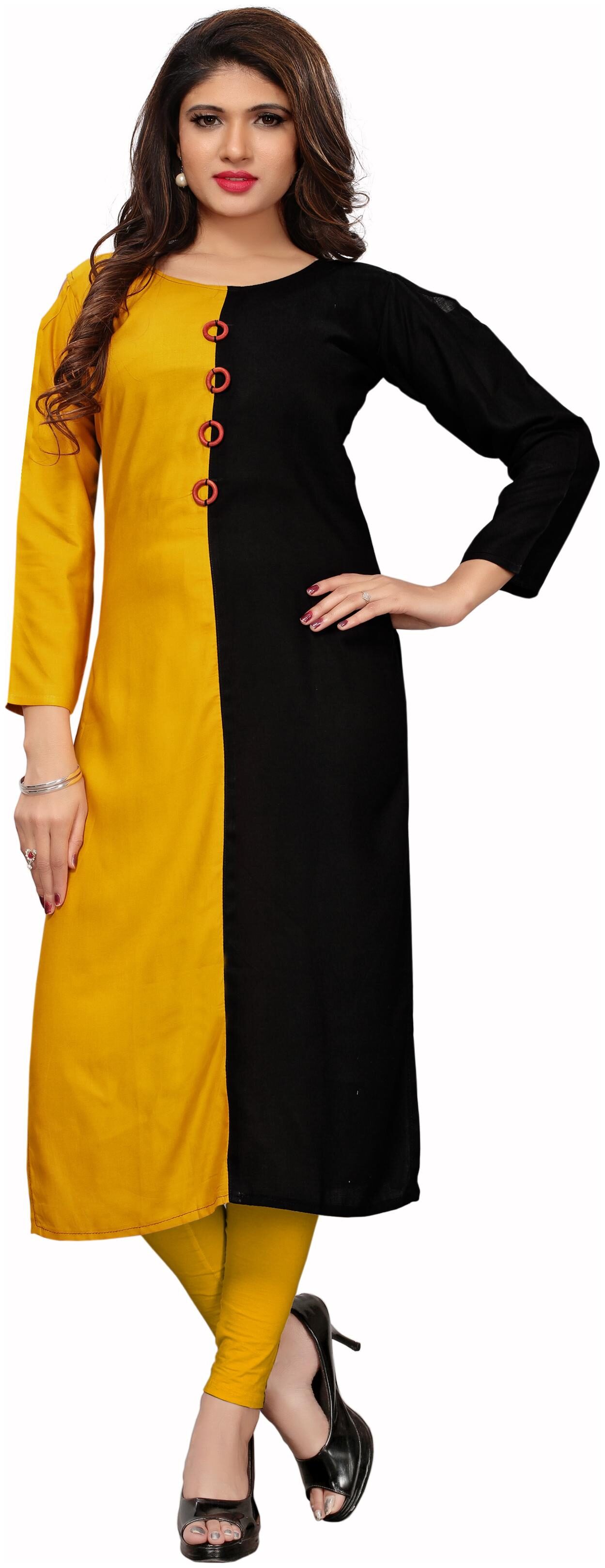

Nirja Creation Women Black Solid Straight Kurti