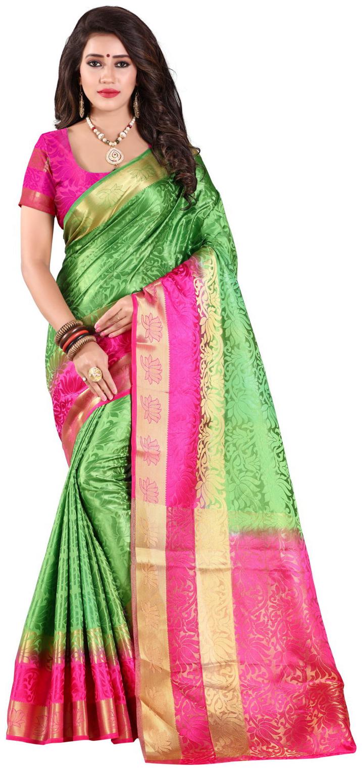 

Nirja Creation Green Color Fancy Cotton Silk Banarasi Saree