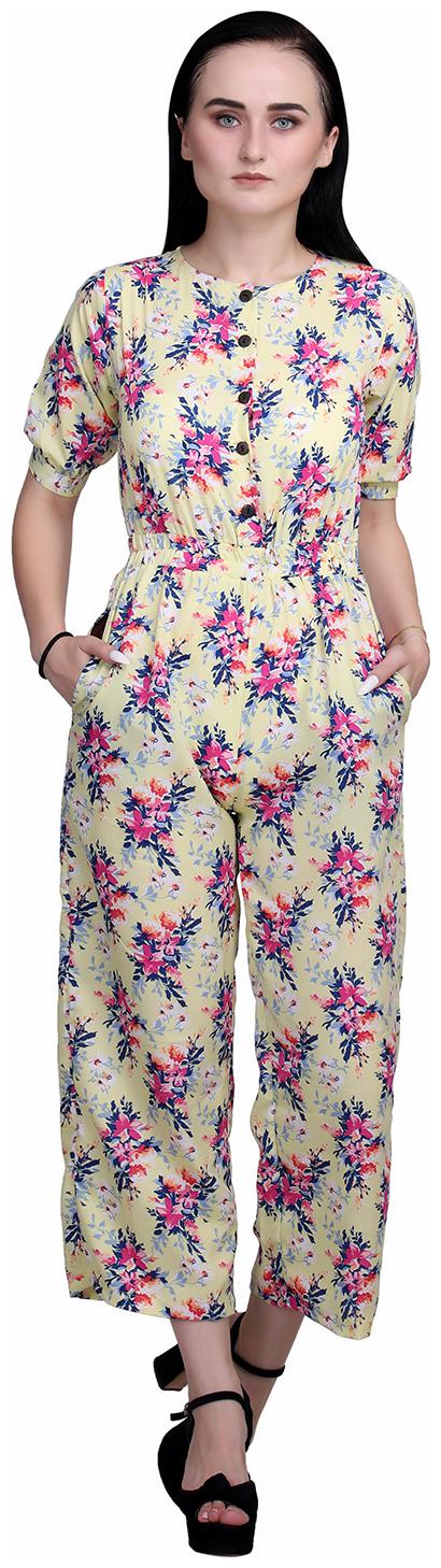 

NONNI FASHION Floral Jumpsuit - Yellow