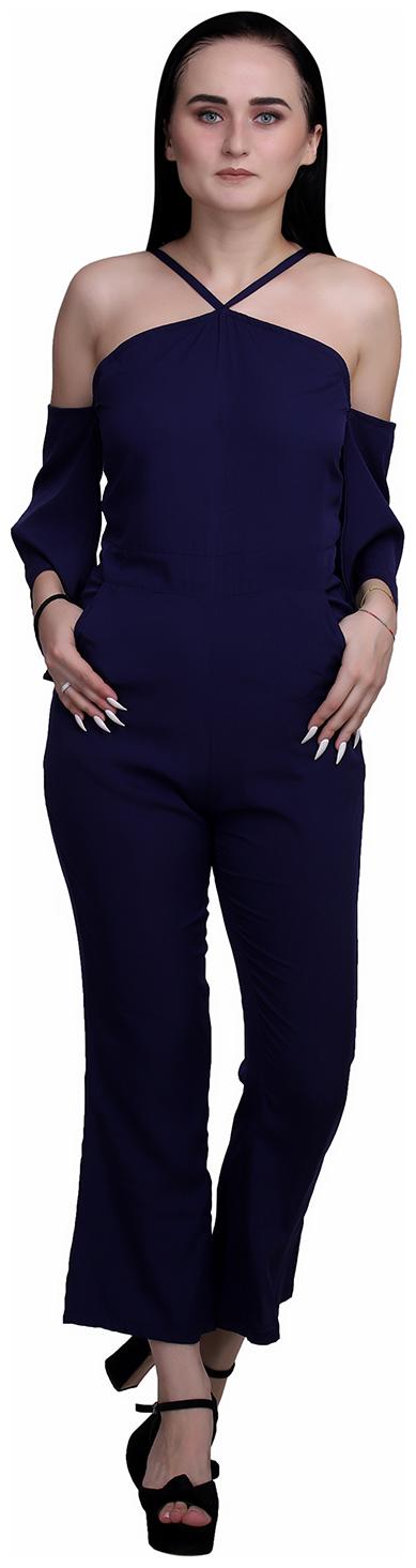 

Nonni Fashion Off Shoulder With Sleeve Navy Blue Women Jumpsuit