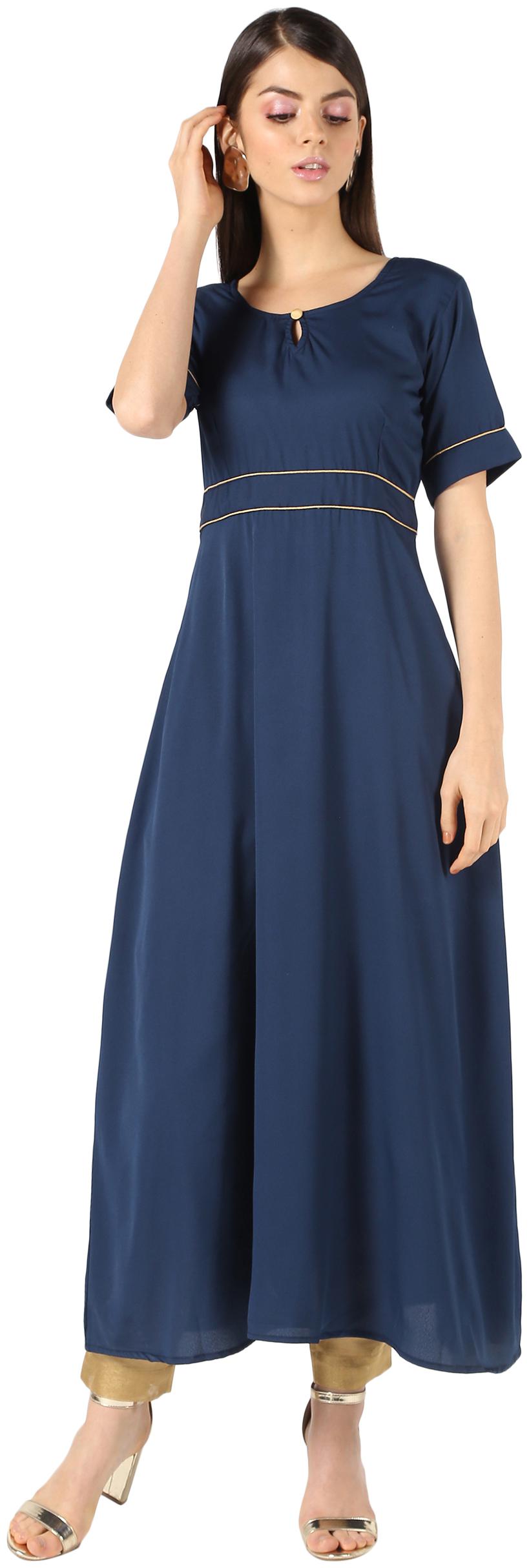 

NOWT Crepe Festive Women Kurta BLUE