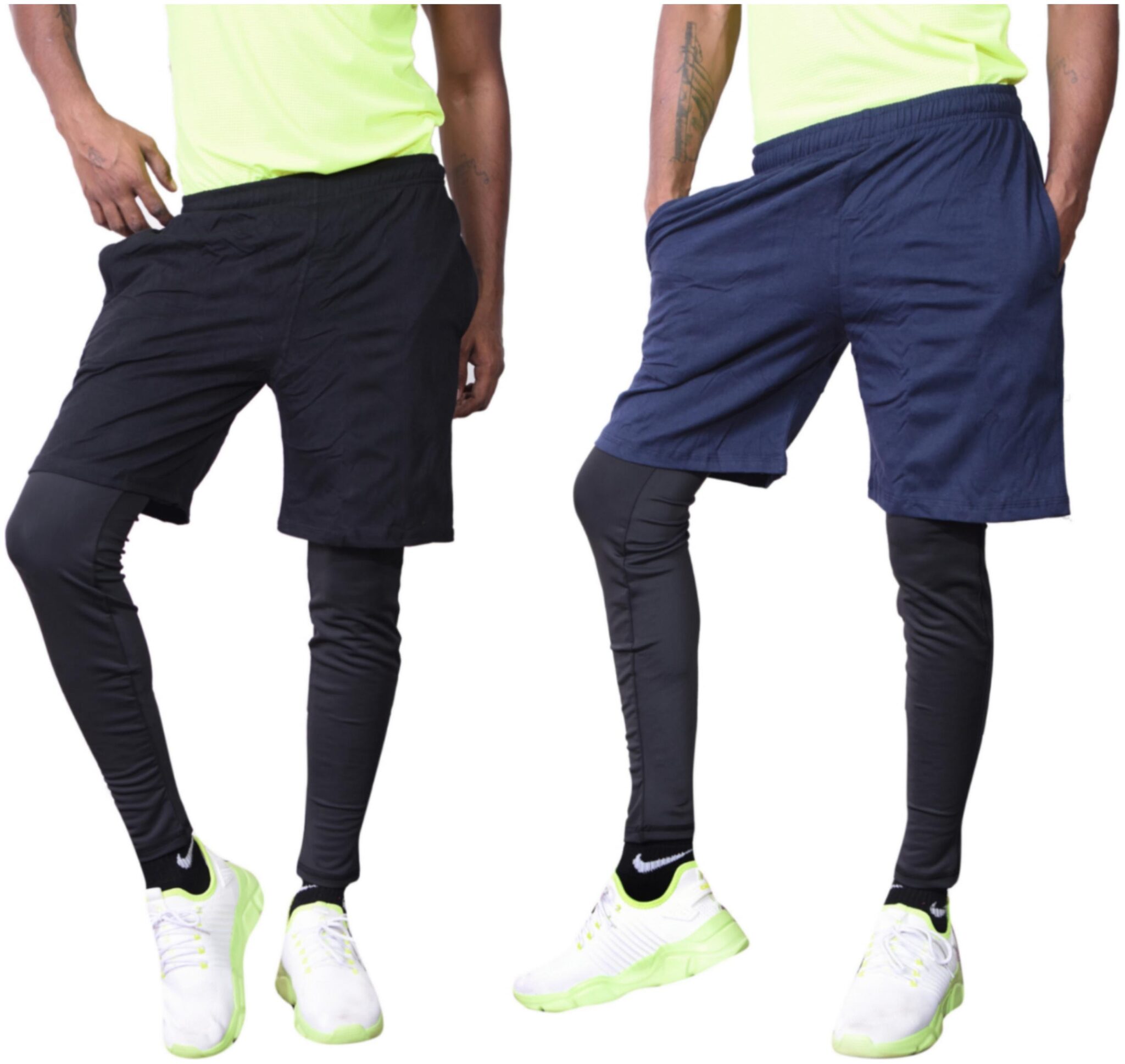 

NSZO Men Black Blue Regular Fit Regular Shorts