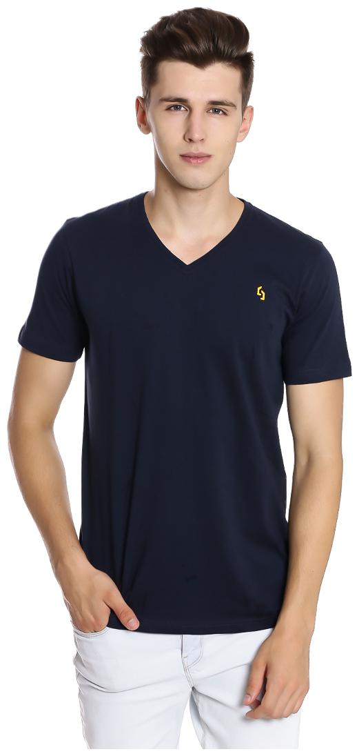 

Nucode Men Blue Regular fit Cotton V neck T-Shirt - Pack Of 1