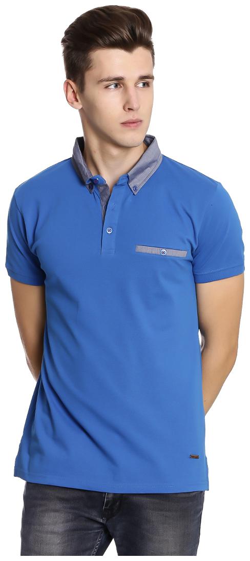 

Nucode Men s Regular Fit Polo Printed T-Shirt - Blue