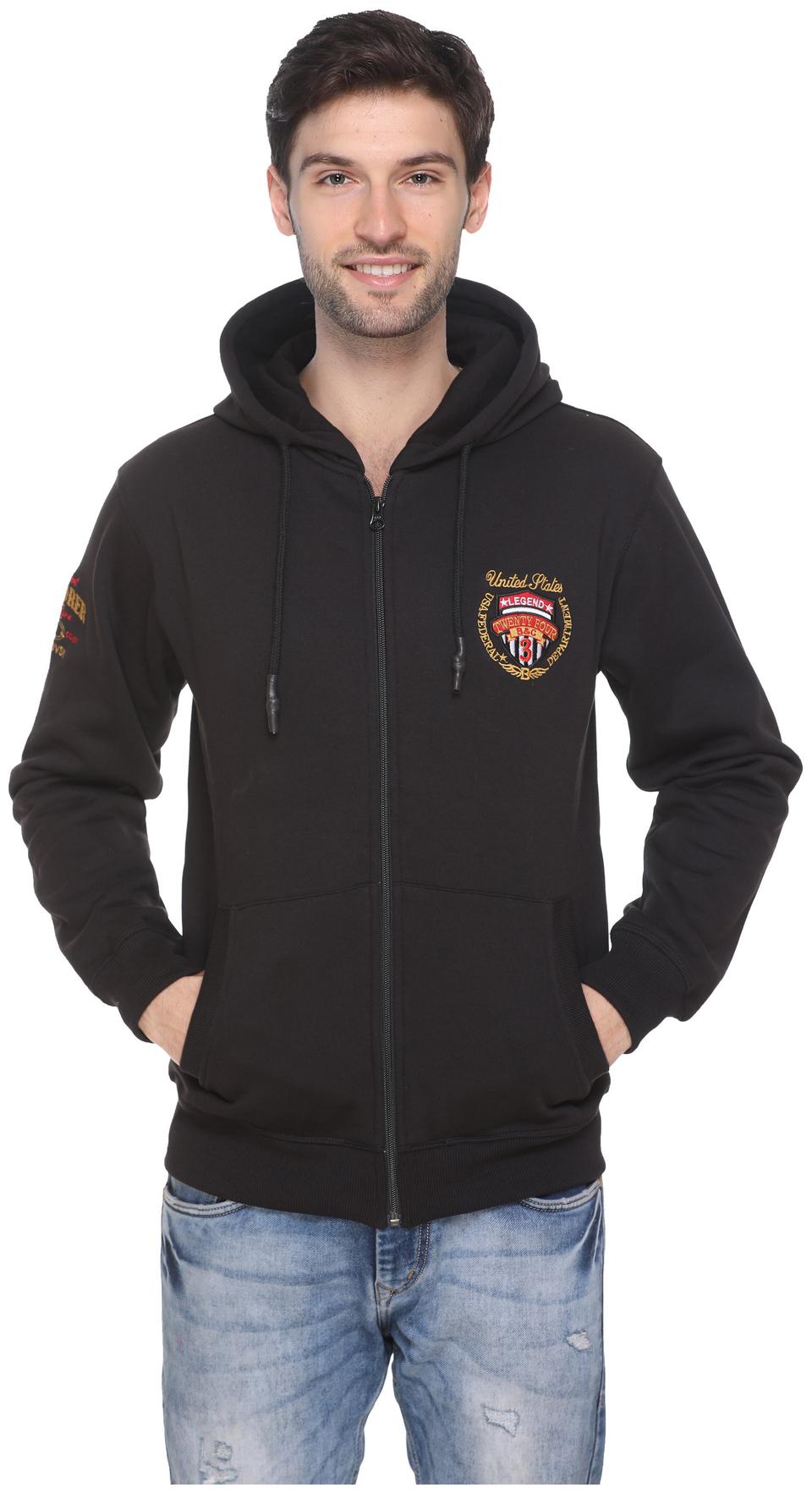 

Numalo Men Black Hooded Hoodie
