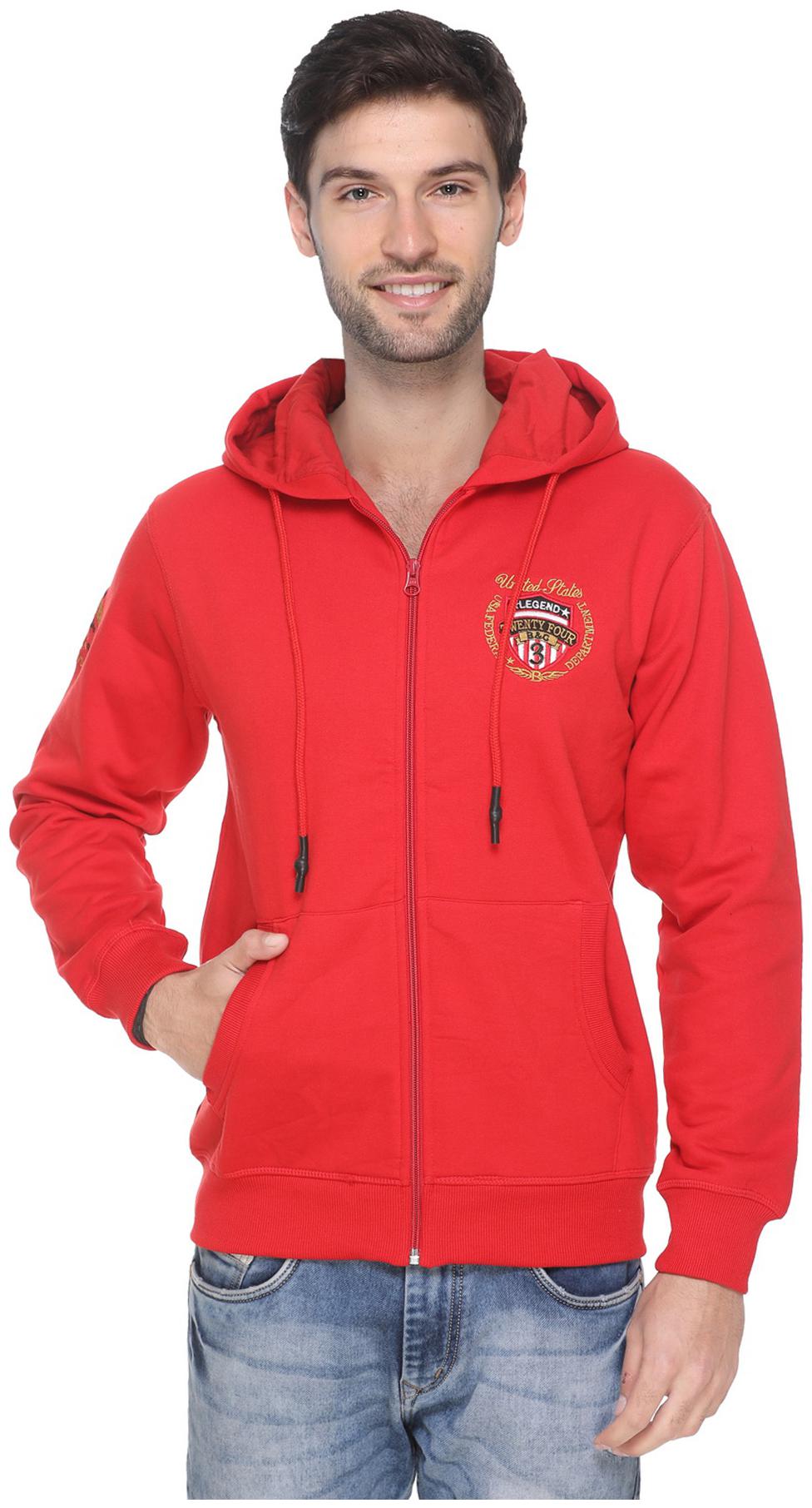 

Numalo Men Red Hooded Hoodie