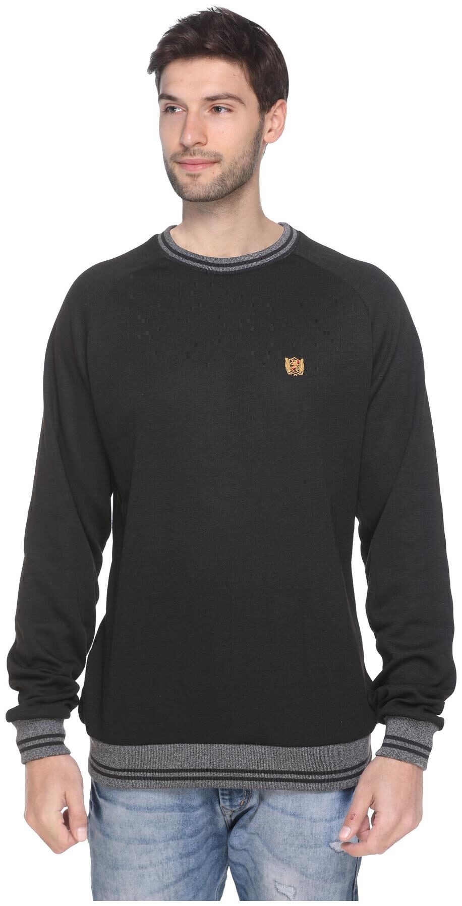 

Numalo Men Black Round neck Sweatshirt