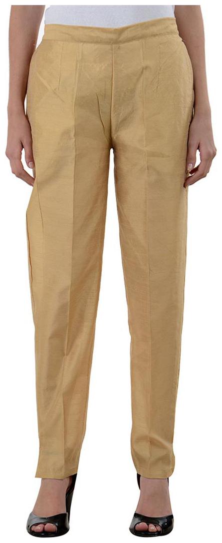 

NumBrave Golden Raw Silk Pants