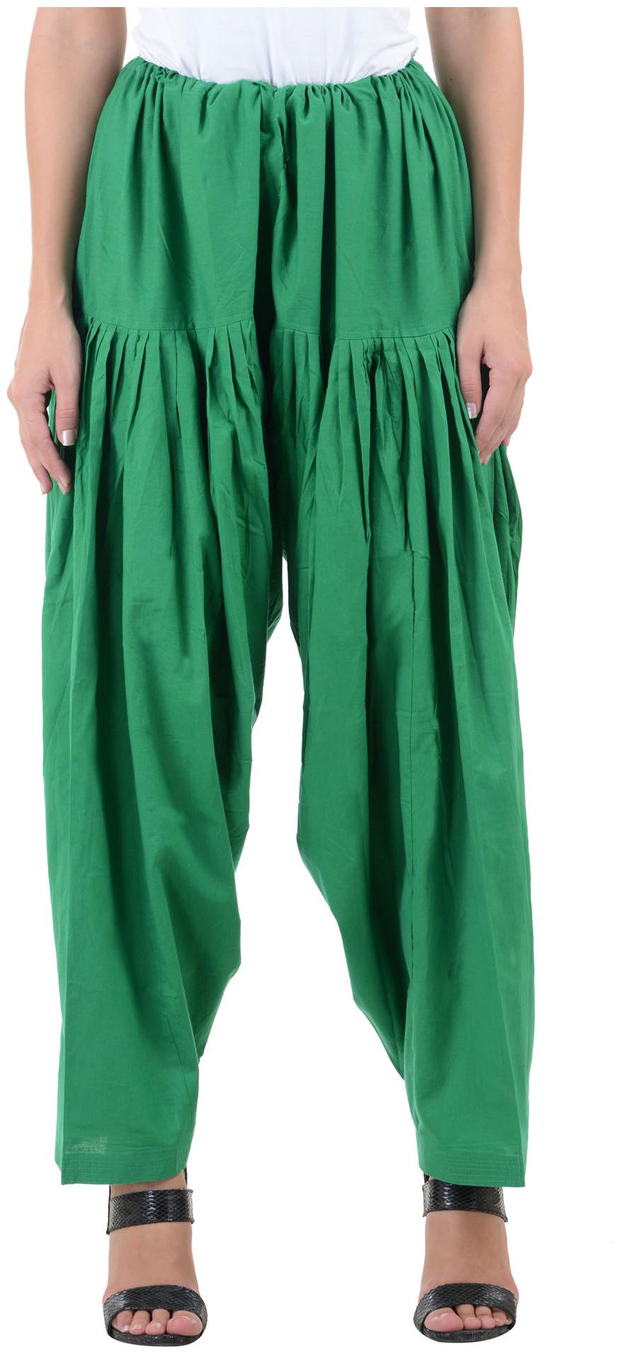 

NumBrave Green Cotton Fit Patiala Salwar
