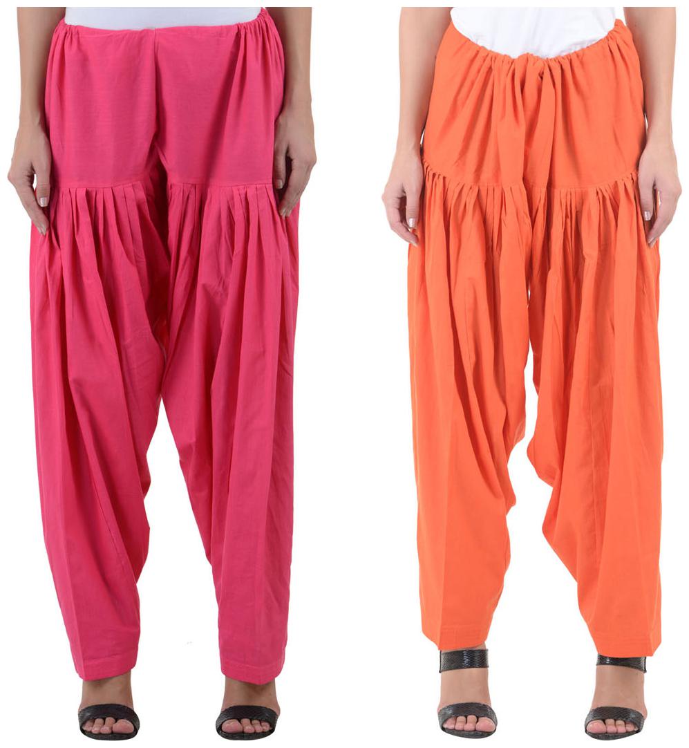 

NumBrave MultiColor Cotton Fit Pack Of 2 Patiala Salwar