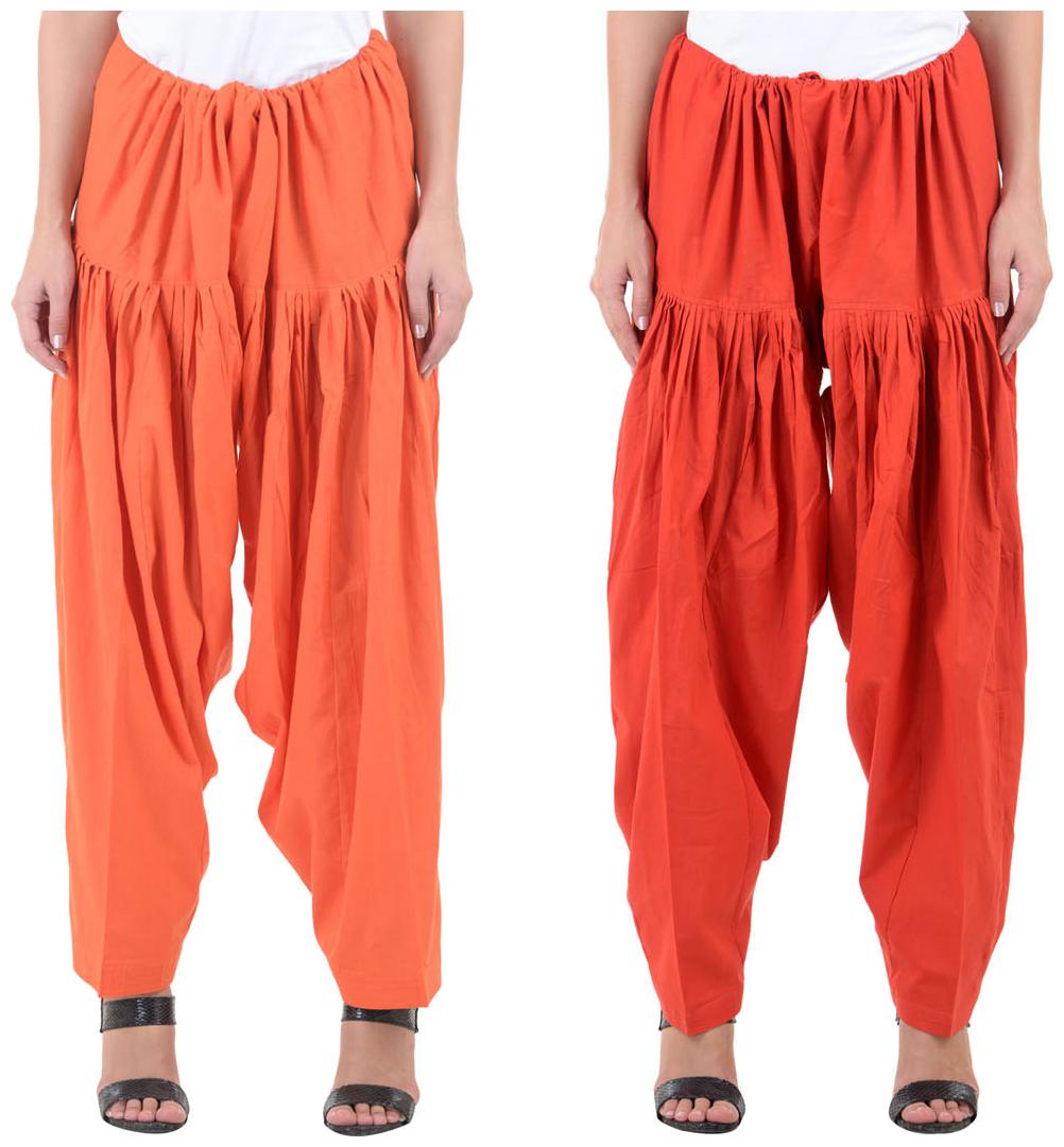 

NumBrave MultiColor Cotton Fit Pack Of 2 Patiala Salwar