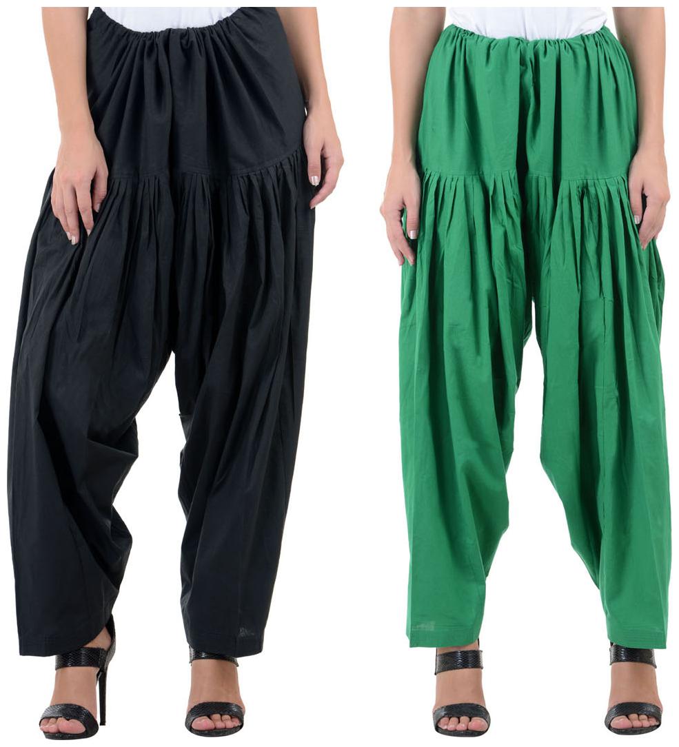 

NumBrave MultiColor Cotton Fit Pack Of 2 Patiala Salwar