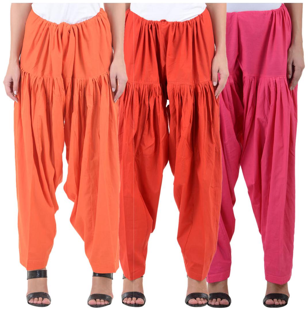 

NumBrave MultiColor Cotton Fit Pack Of 3 Patiala Salwar