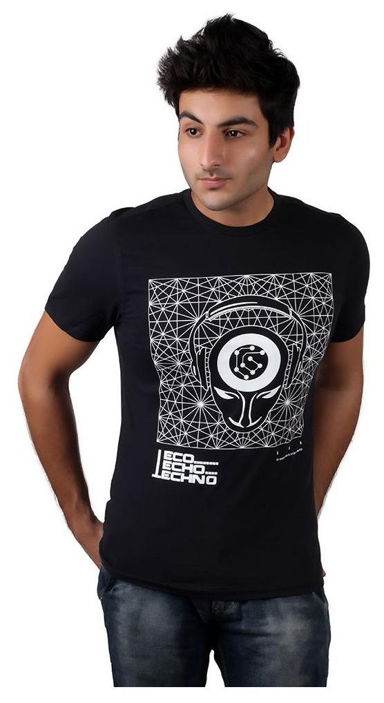 

Numero Uno Black Round Neck Printed T-shirt