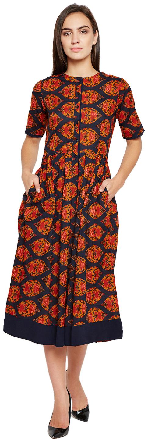 

NUN Multi Printed Fit flare dress