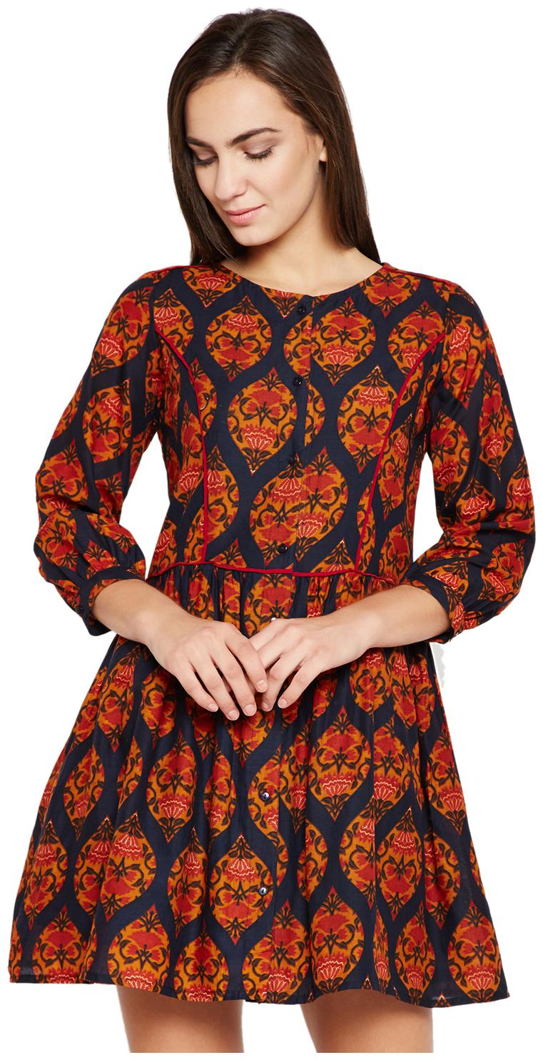 

NUN Multi Printed Fit flare dress