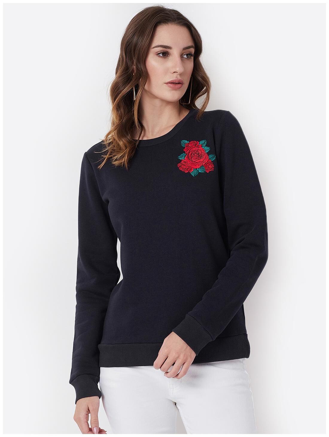 

NUN Fashion Women Regular Fit Sweatshirt Navy Blue
