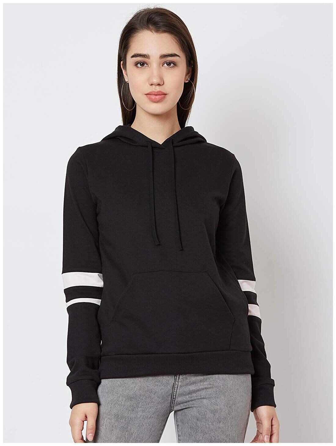 

NUN Women Solid Hoodie - Black
