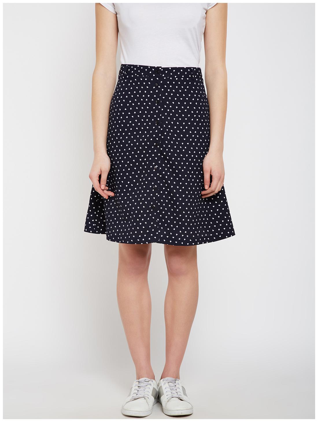 

NUN Printed A-line skirt Midi Skirt - Blue