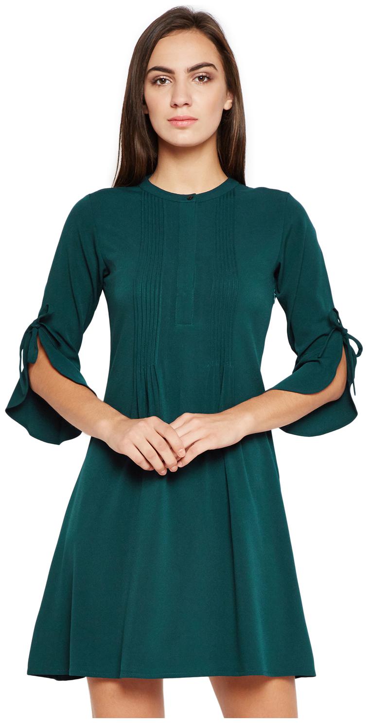 

NUN Green Solid Fit flare dress