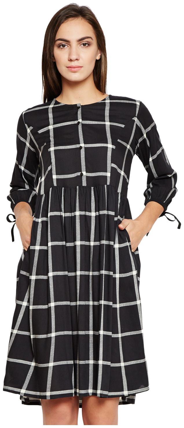 

NUN Black Printed Empire dress
