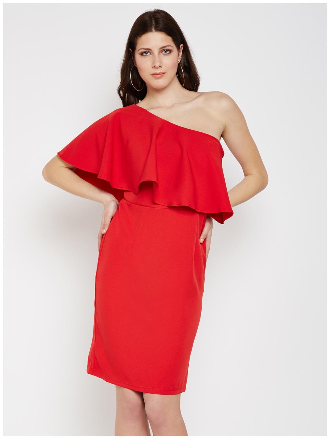 

NUN Red Solid Bodycon dress