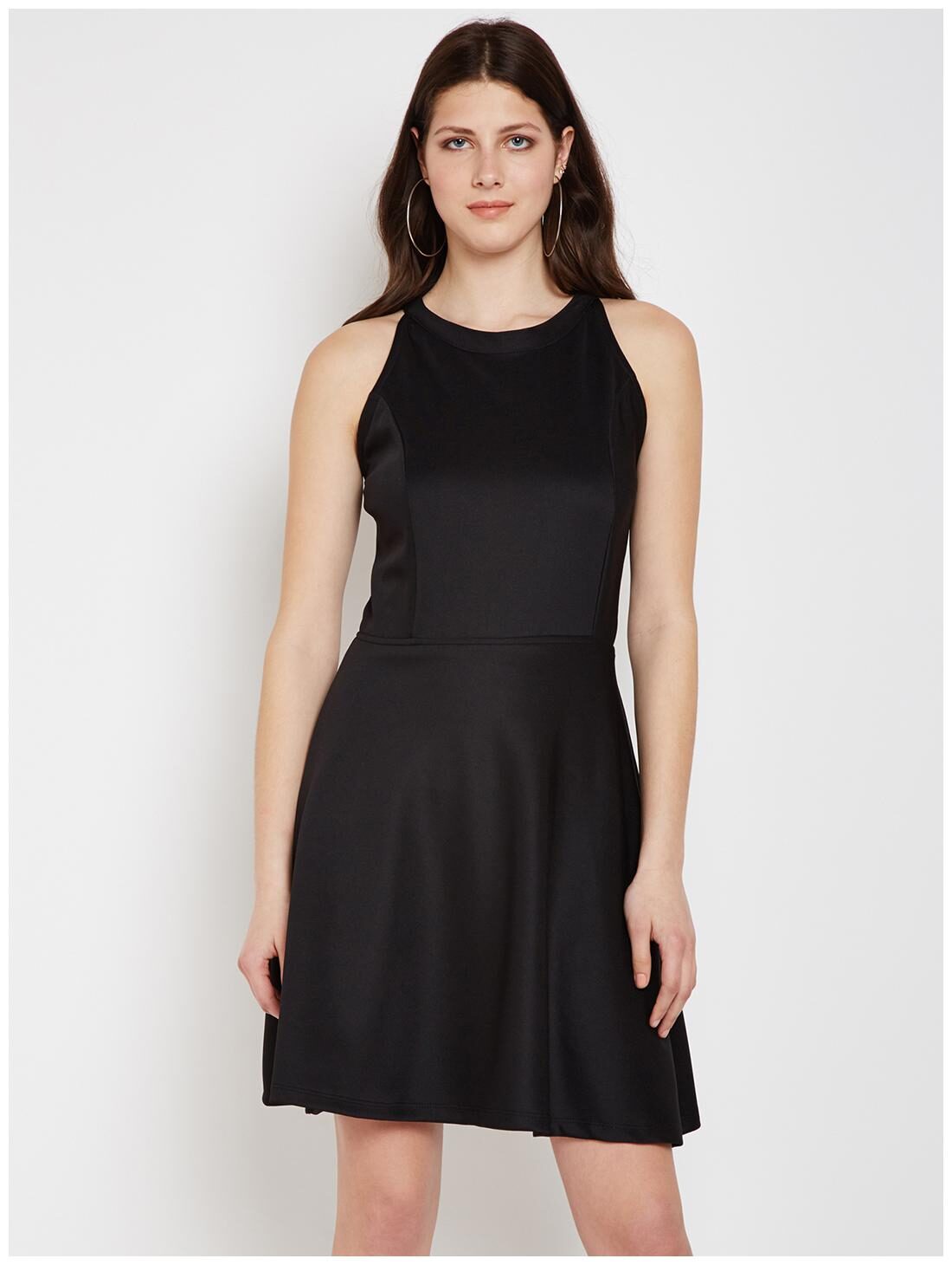 

NUN Black Solid Fit flare dress
