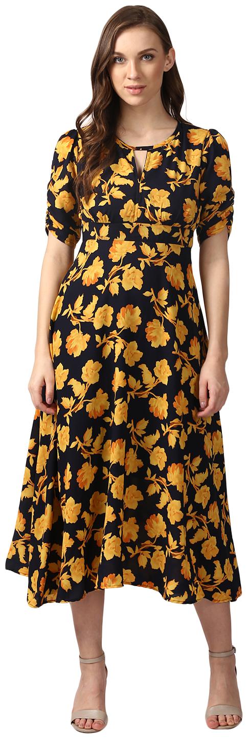 

NUN Blue Floral Fit flare dress