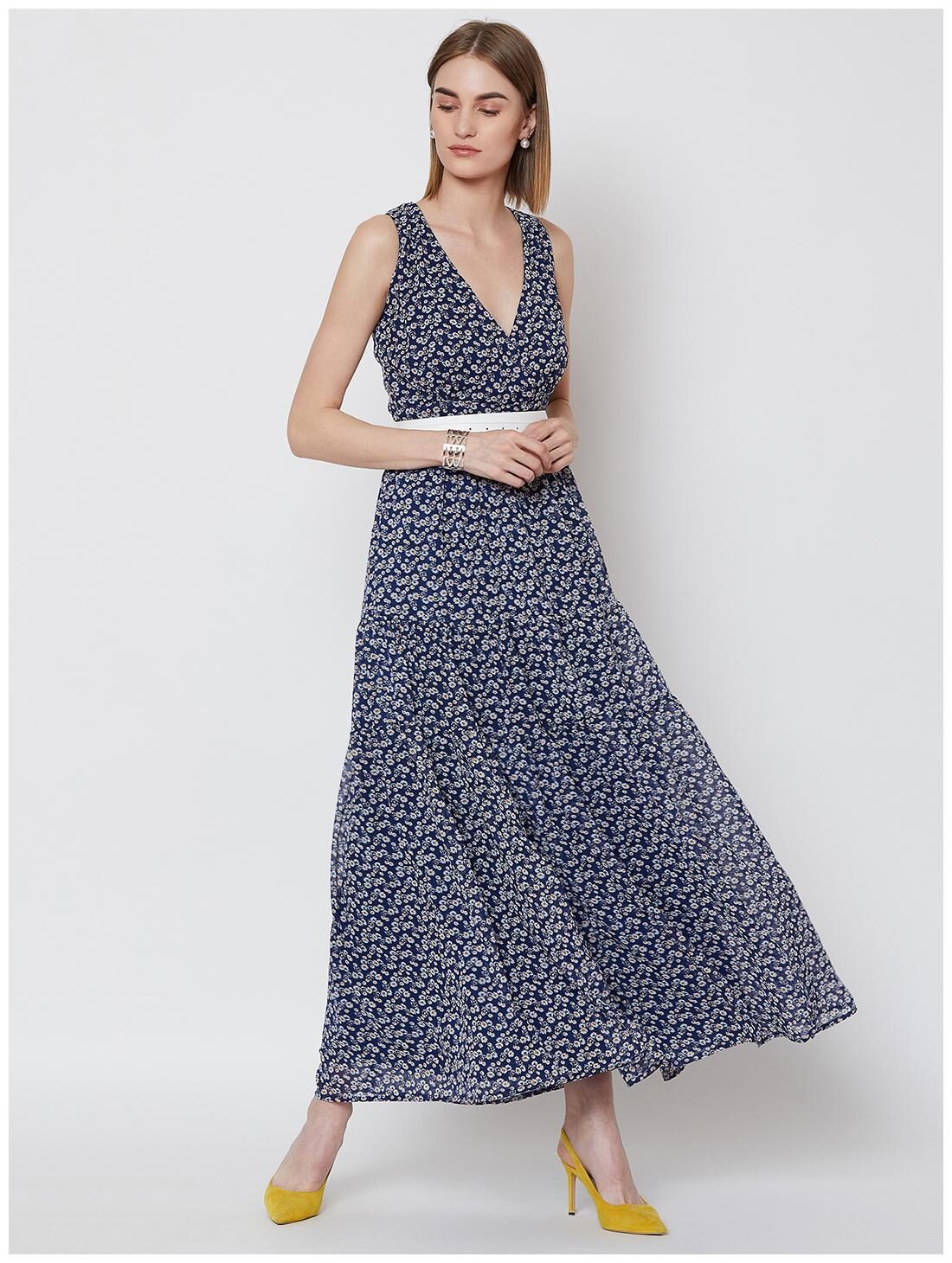 

NUN Blue Printed Maxi dress