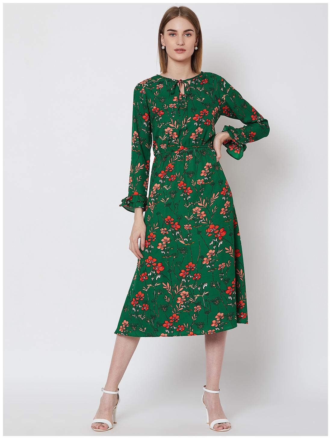 

NUN Green Floral A-line dress
