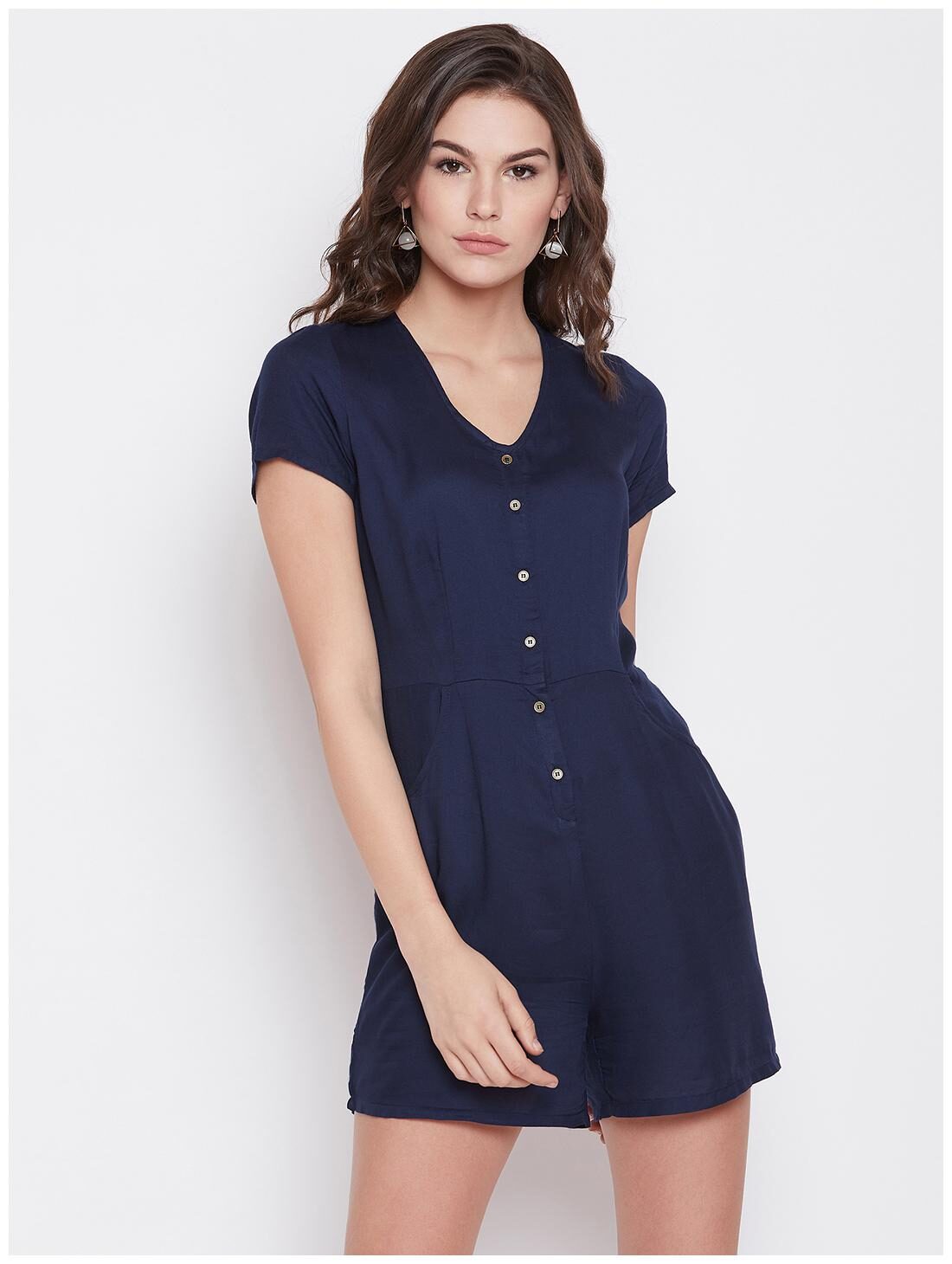 

NUN Solid Romper - Navy
