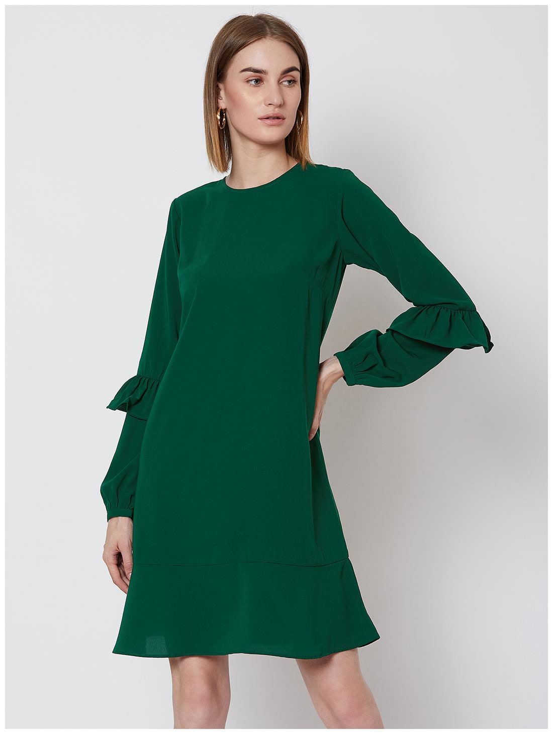 

NUN Green Solid A-line dress