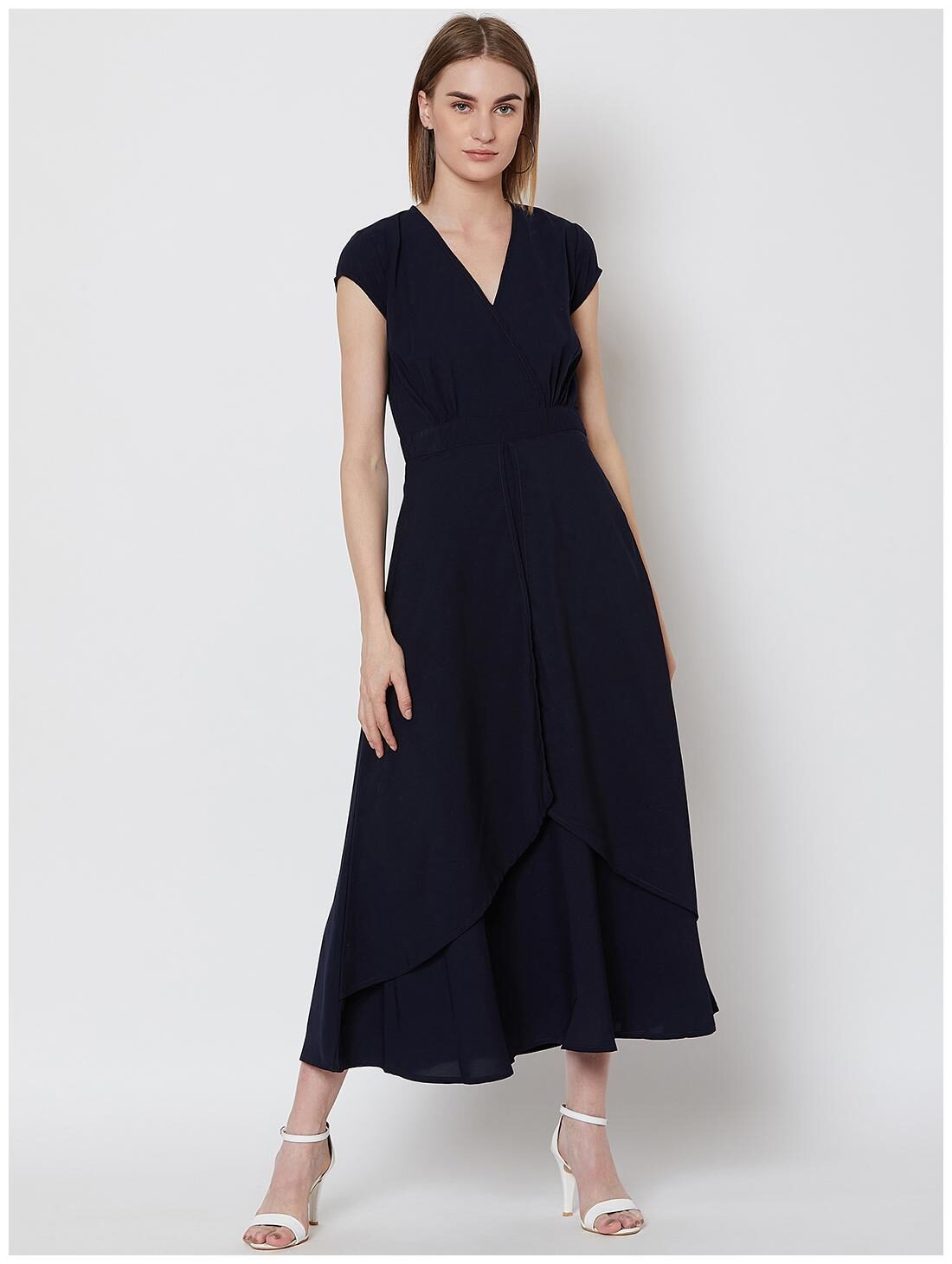 

NUN Navy Solid Maxi dress