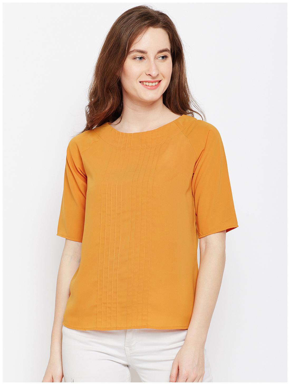 

NUN Women Solid Regular top - Yellow
