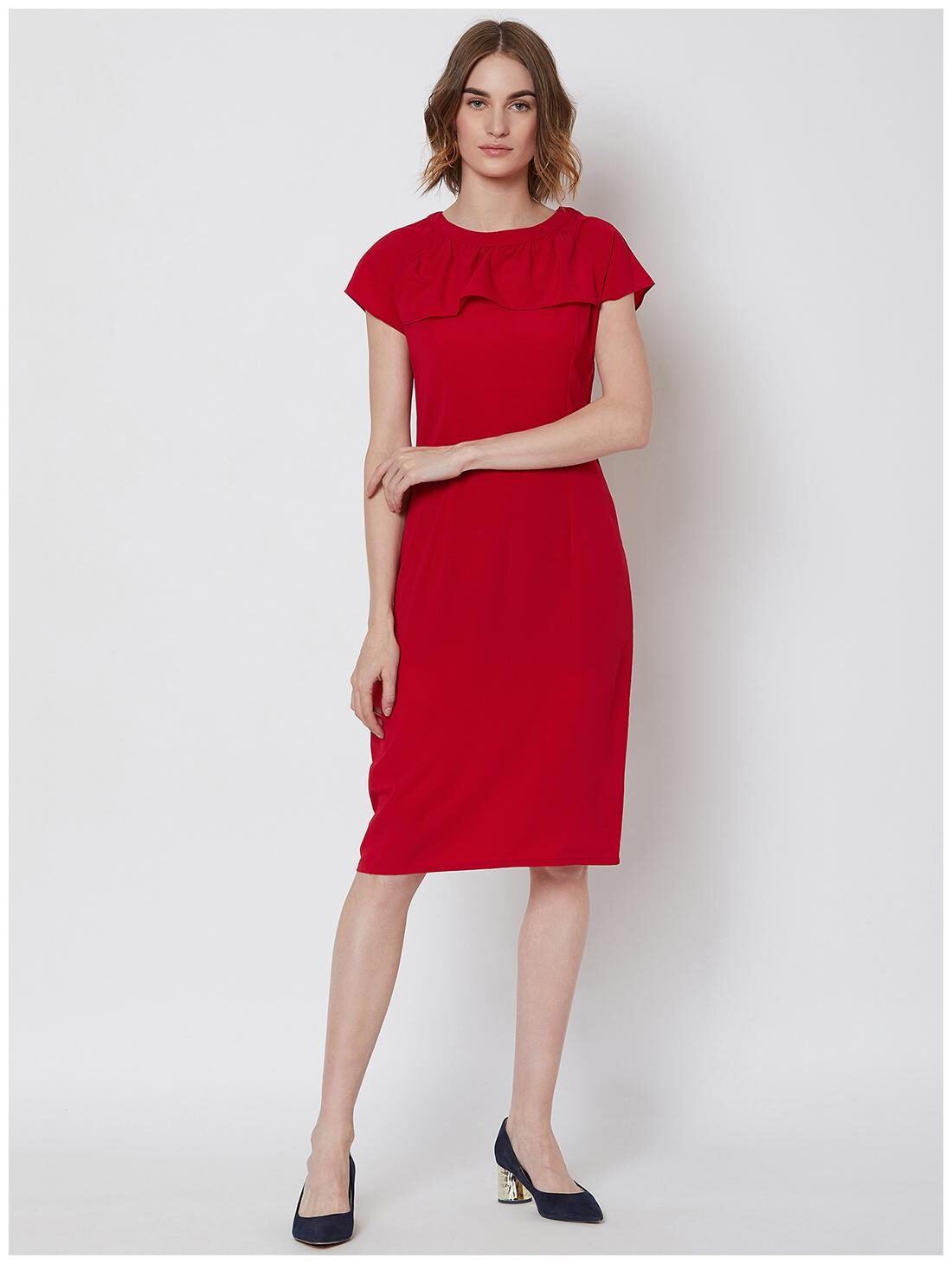 

NUN Red Solid Bodycon dress
