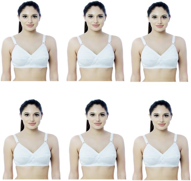NutexSangini Pack of 6 Non Padded Cotton Backless Bra - Multi