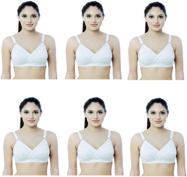 NutexSangini Pack of 6 Non Padded Cotton Backless Bra - Multi