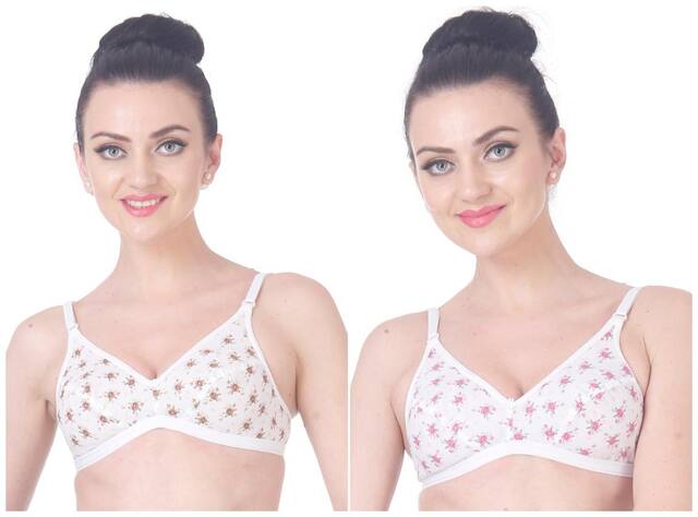 NutexSangini Pack of 2 Non Padded Cotton Stick On Bra - Multi
