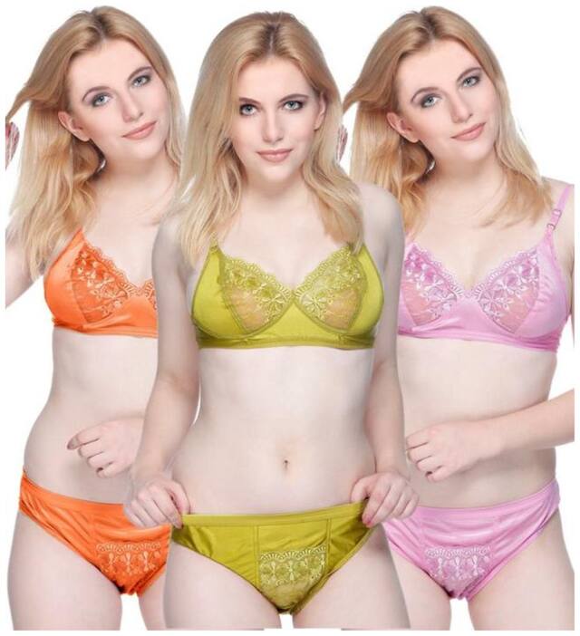 Nutex Sangini Printed Seamless brief Minimizer bra - 6 Lingerie Set