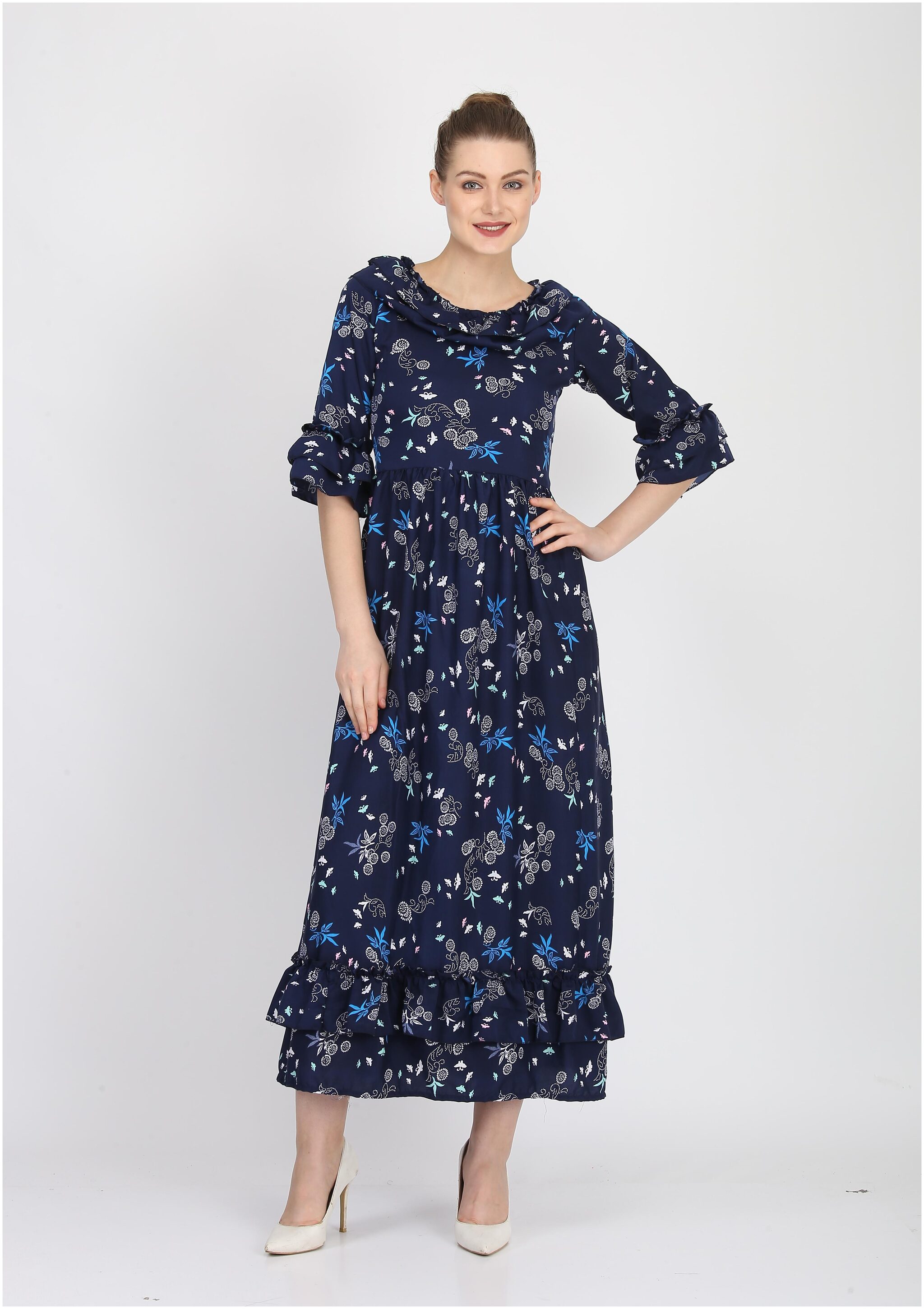 

O Madam Blue Floral Maxi dress