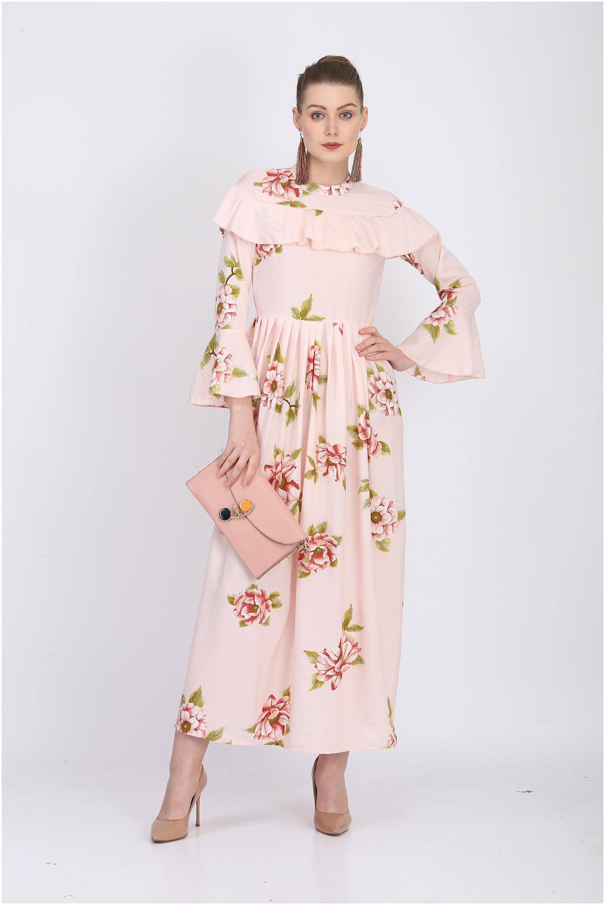 

O Madam Pink Floral Maxi dress