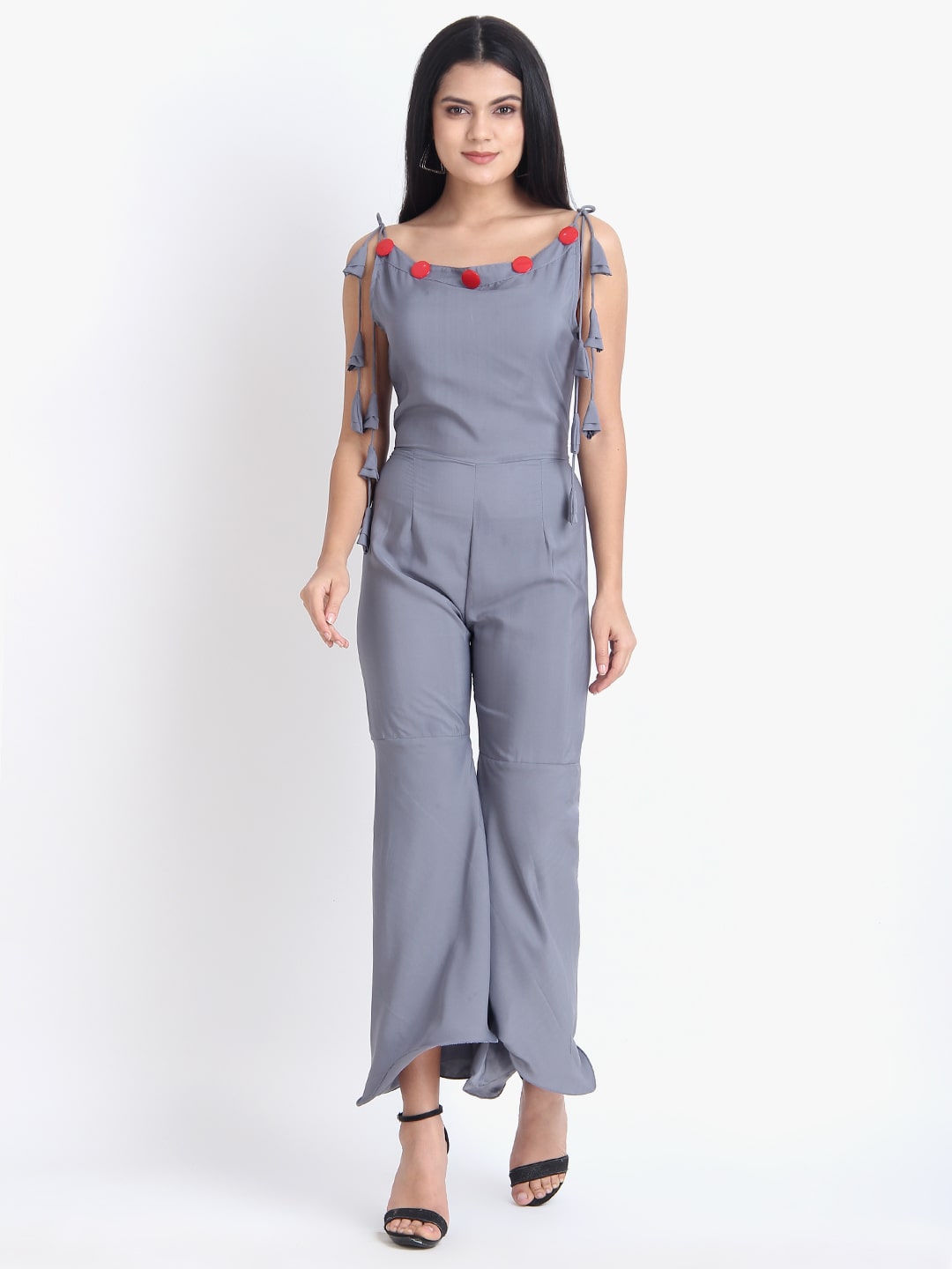 

O Madam Solid Jumpsuit - Grey
