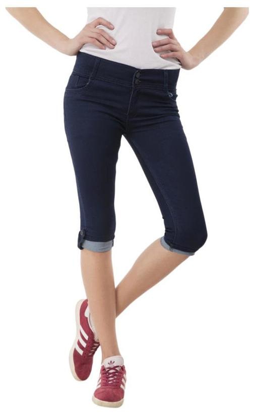 

O Mine Women Denim Slim Fit Capri (Navy Blue)