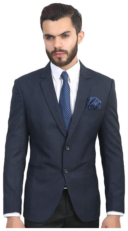 

oaks Dew Men Navy blue Solid Regular fit Double Breasted Blazer