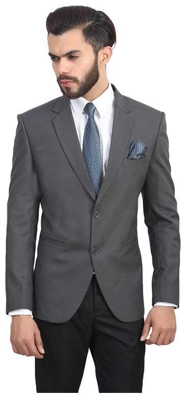 

oaks Dew Men Grey Solid Regular fit Double Breasted Blazer