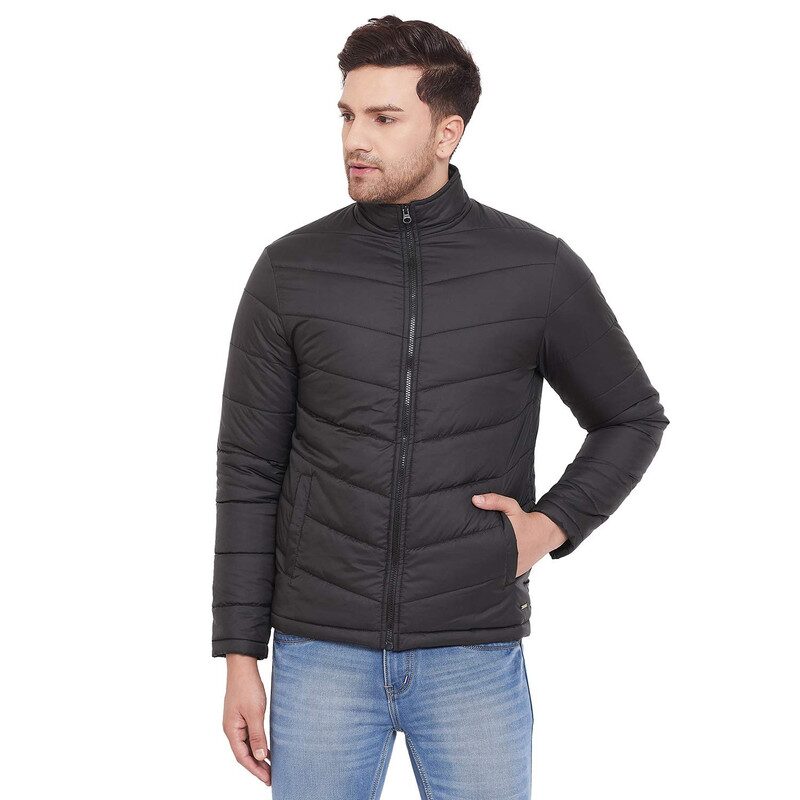 

oaks Dew Men Black Solid Bomber jacket