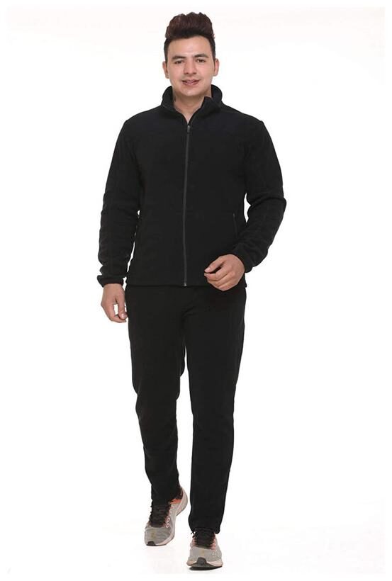 

oaks Dew Men Black Solid Regular Fit Track Suit