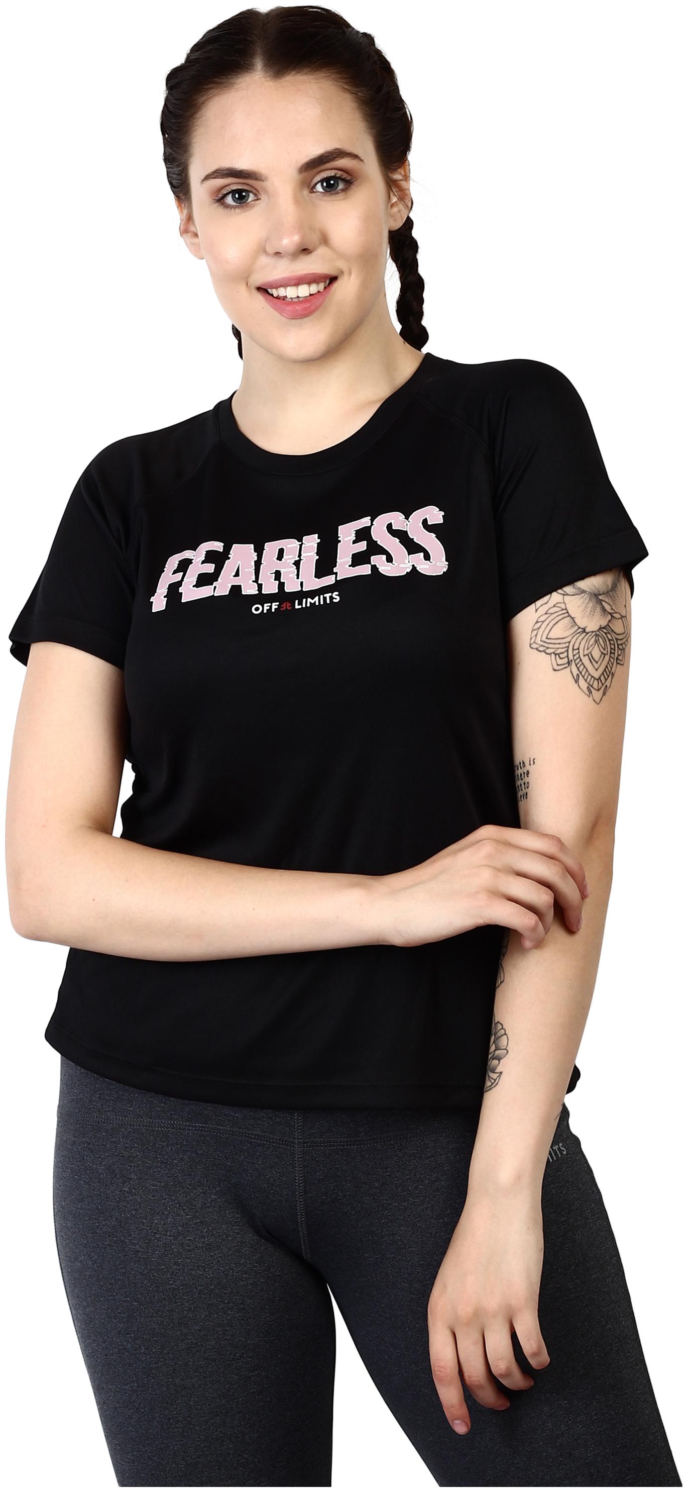 

Off Limits Women Black Regular fit Round neck Polyester T shirt